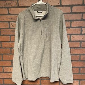 L.L. Bean Mens Gray 1/4 Zip Pullover Size Large
